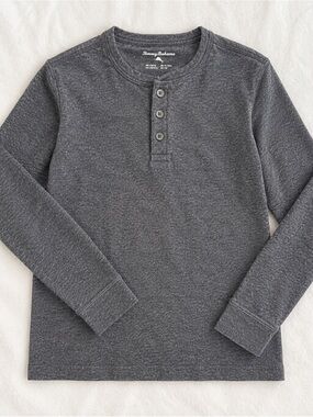 Tommy Bahama Charcoal Crewneck Henley